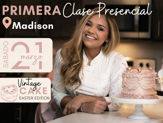 PRIMERA CLASE Presencial Decoración de Vintage Cakes – Easter Edition🐰🩵🥕